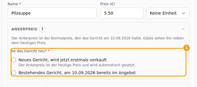 Sobald ein Gericht einen Preis hat, erscheint die Frage, ob es neu ist (1)