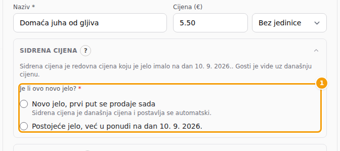 Čim jelo ima cijenu, pojavljuje se pitanje je li jelo novo (1)