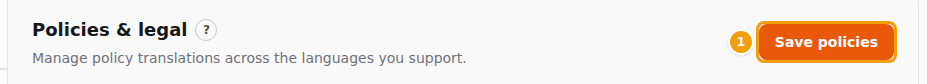 Save policies (1) after a text was changed