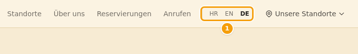 Der Sprachwechsler in der Menüleiste Ihrer Website (1)
