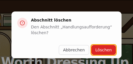 Mit Löschen bestätigen