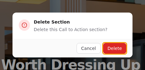 Confirm with Delete