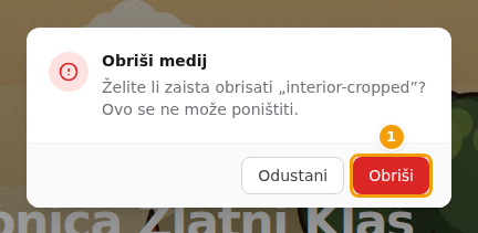 Potvrdite gumbom Obriši (1)