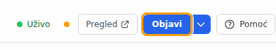 Gumb Objavi u alatnoj traci
