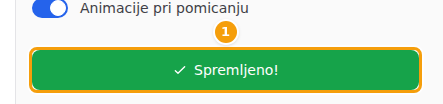 Spremljeno! — postavke web-stranice su u vašem nacrtu